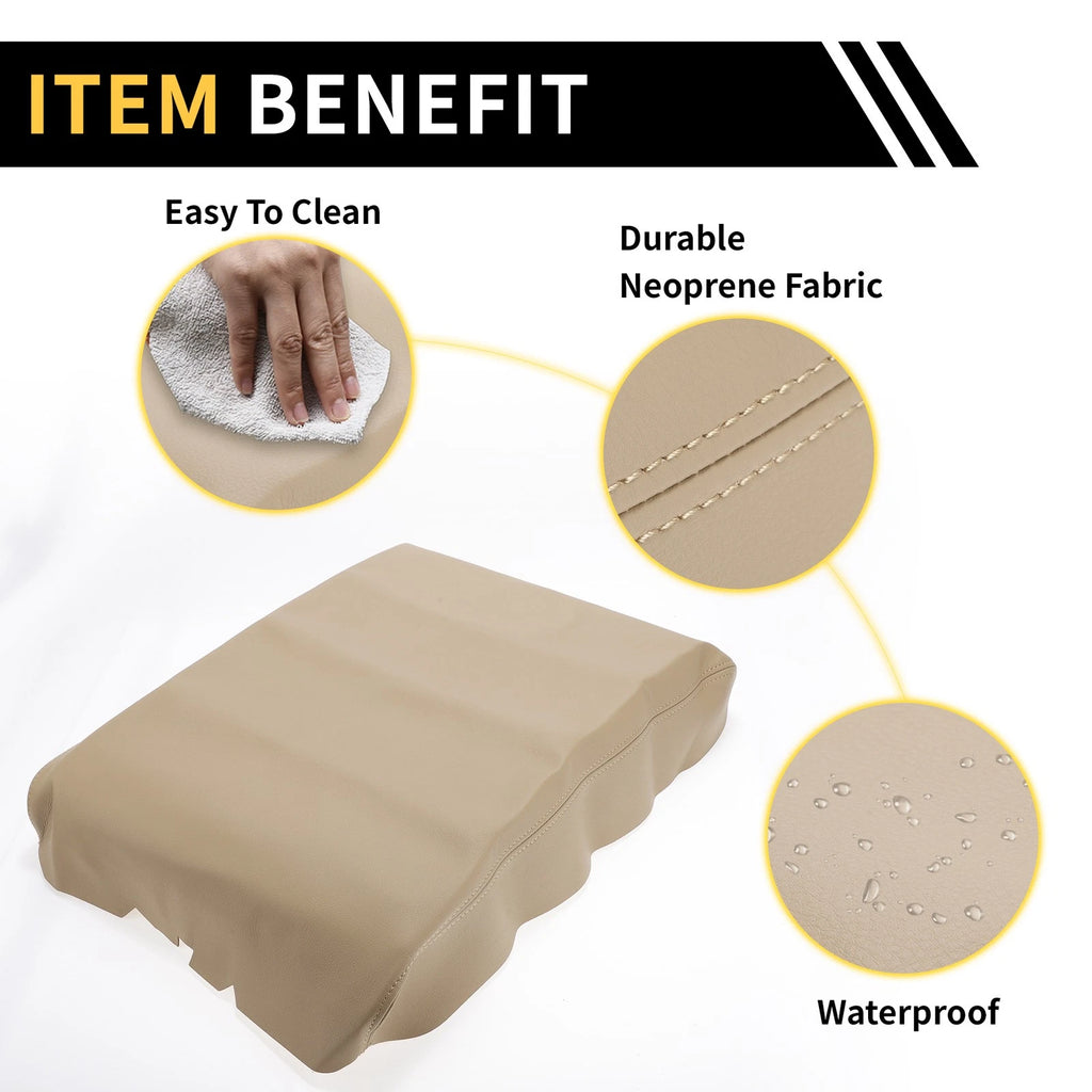 Console Pad Cover for Nissan Titan (2004–2014) Microfiber Leather Beige