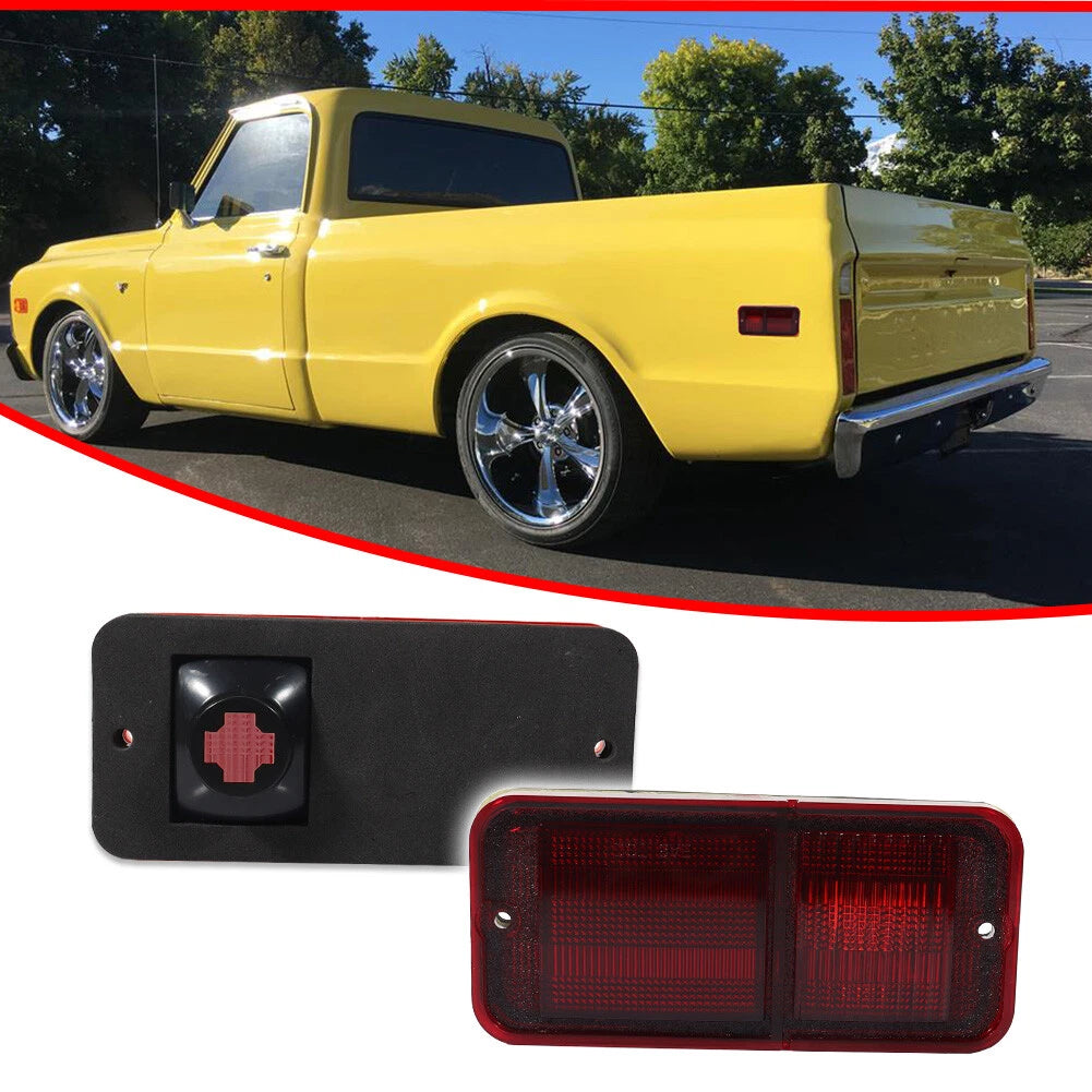 2X Rear Bumper Side Marker Light Red Lens for Chevrolet GMC C/K Trucks