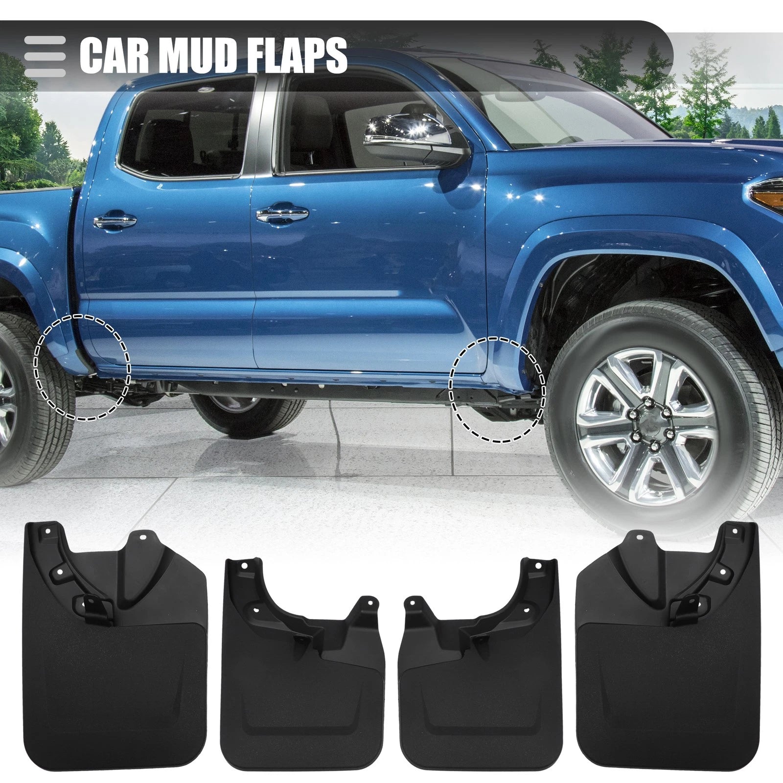 Set of 2 Mud Flaps Splash Guards for Toyota Tacoma (2023)