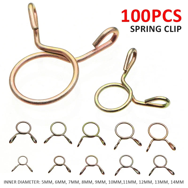 100PCS Double Wire Spring Hose Clamps for