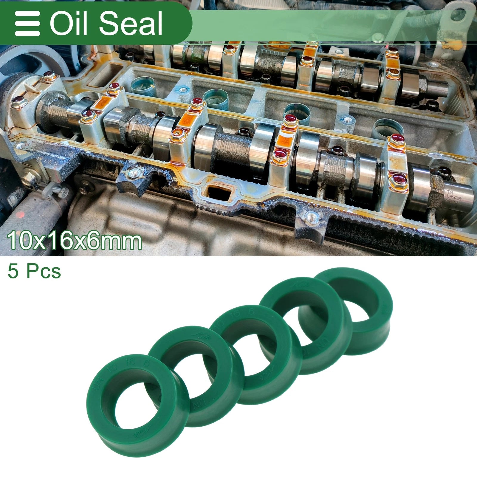 Set of 5 Oil Seal Ring Rotary Shaft Seal 10x16x6mm High Pressure