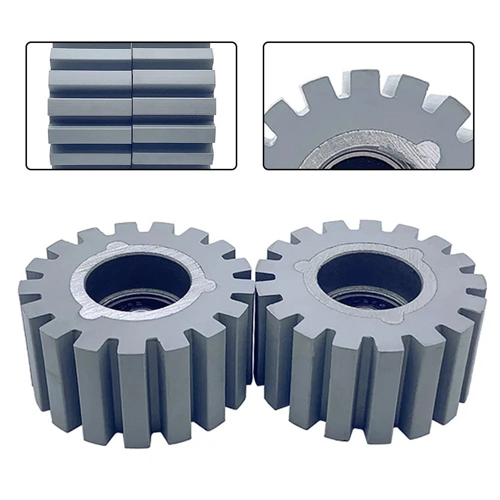 Set of 2 Rubber Pressure Roller Wheels for Edge Banding Machinery
