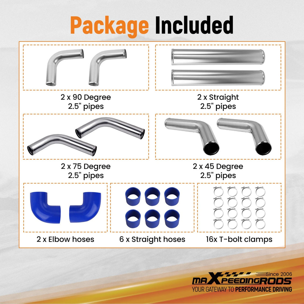 2.5 Inch Universal Aluminum Intercooler Turbo Pipe Kit for (—–—)