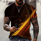 Casual T-Shirt for Summer Activities (Men's, Breathable, 3D Print)