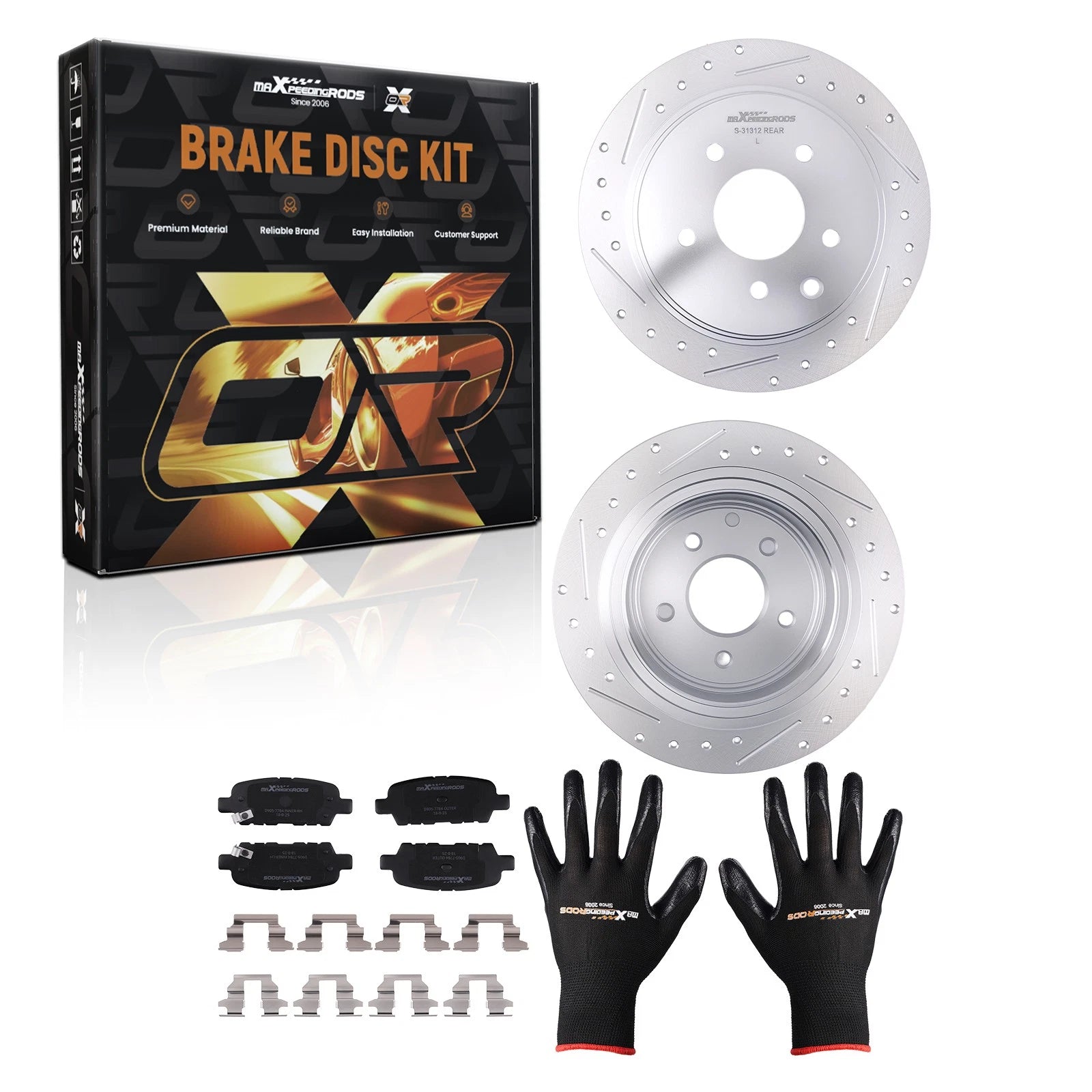 Rear Disc Brake Rotors and Ceramic Brake Pads for Nissan Altima (2002–2023)