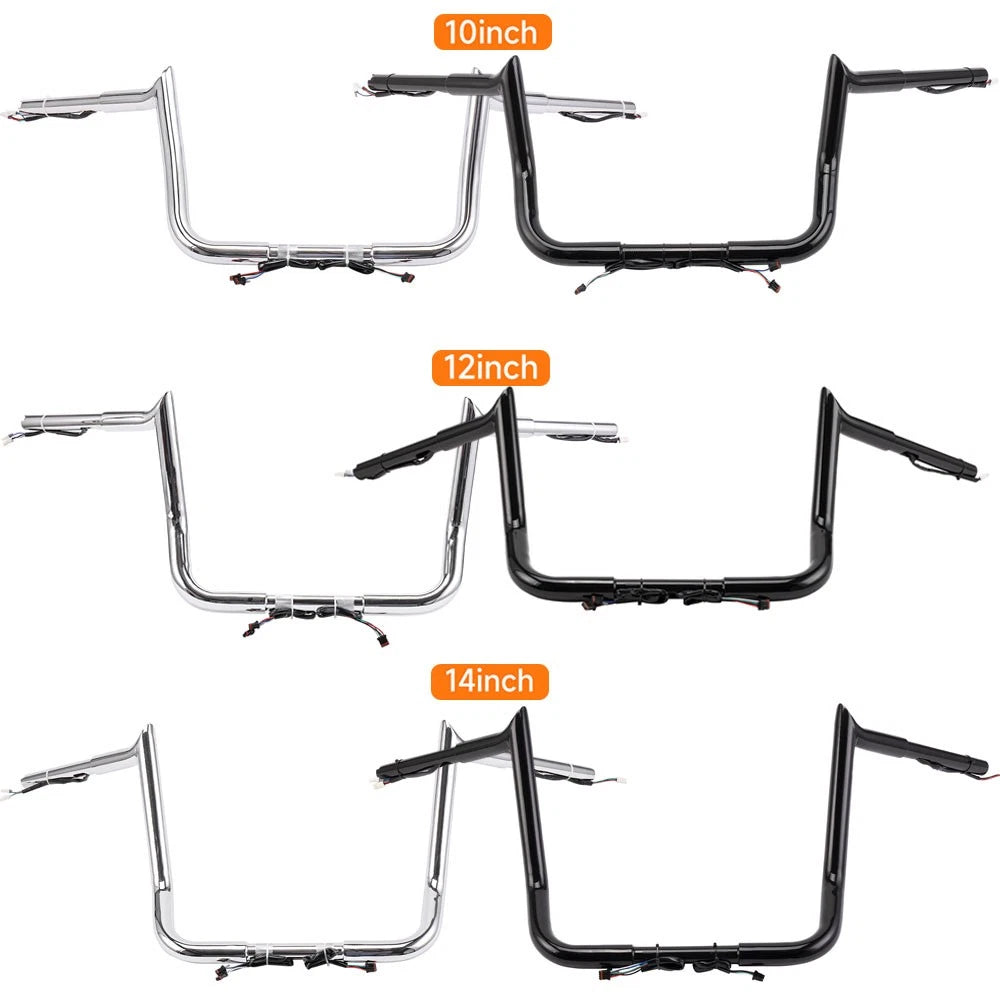 Ape Hangers Pre-wired Handlebars 1 1/4" for Harley Touring Street Glide (2014–2023)