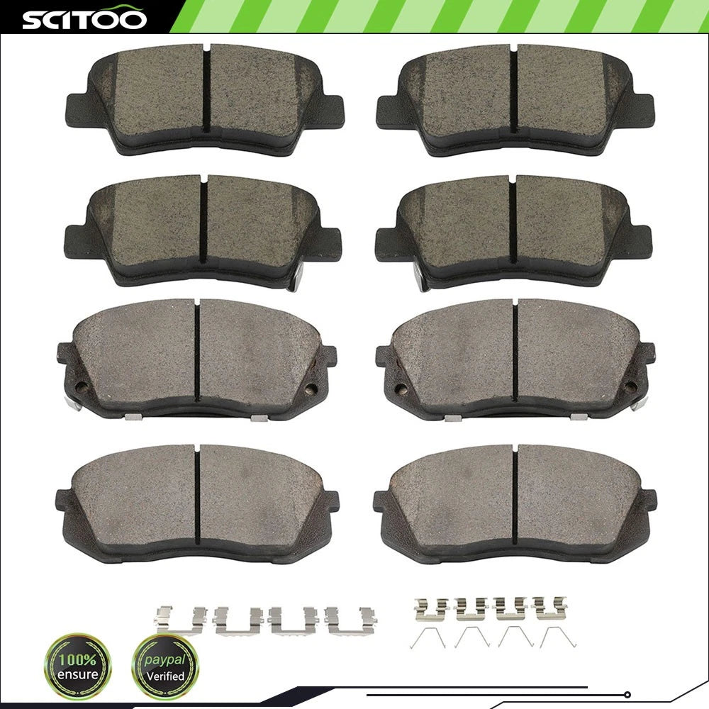 8pc Brake Pads Kit for KIA Soul Turbocharged (2017–2018)