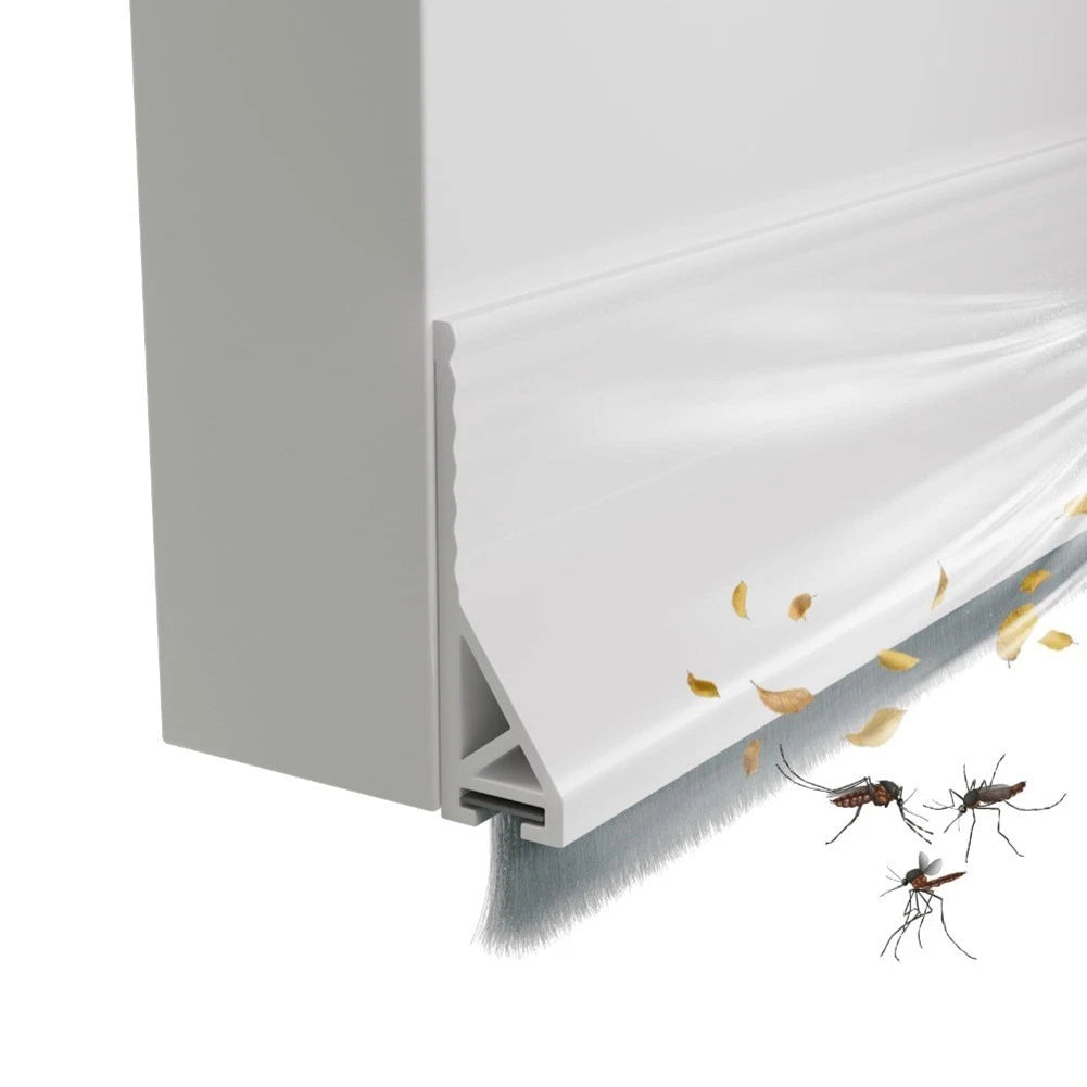 Door Strip with Brush Silicone Floor Seal Draught Excluder for Cabinets (100 cm)