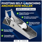 Hinged Double Bow Roller with Delrin Rollers for FO3696 (13-1/4 Inch)