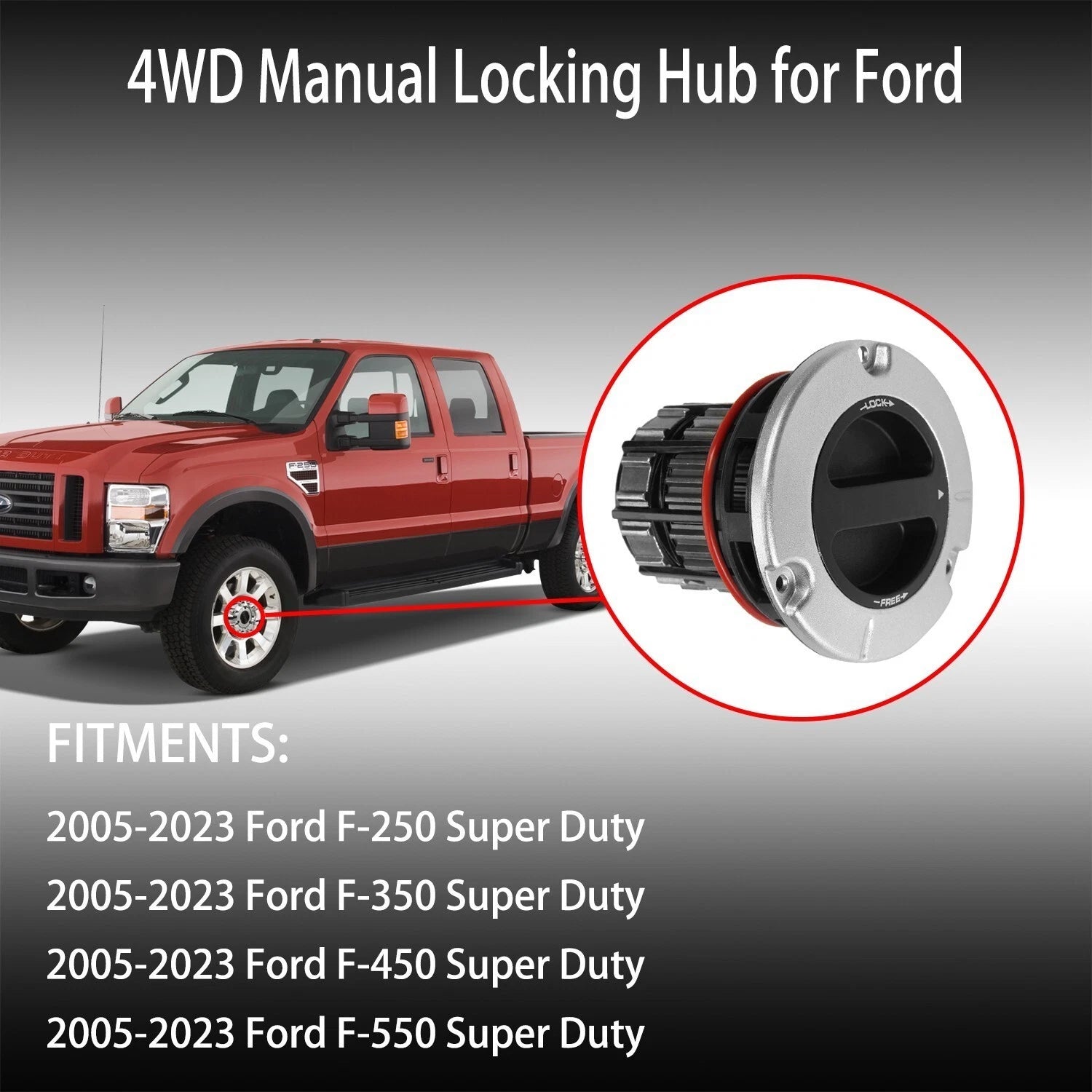 Front Manual Lock Hub Link for Ford F450 F550 Super Duty 4WD (2005–2023) BC3Z-3B396-B