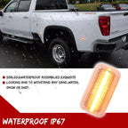 2X Clear Lens Amber LED Rear Fender Marker Light for Chevy GMC 2500/3500HD (2015–2023)