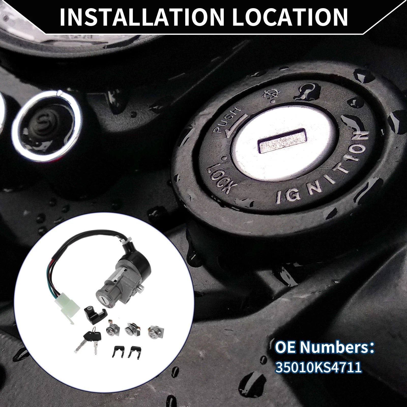 Ignition Key Switch No. 35010KS4711 for Honda CN250 Helix (1986–2007)