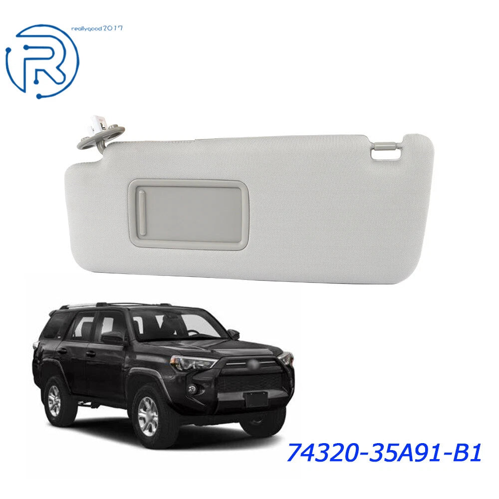 Driver Side Sun Visor for Toyota 4Runner (2010–2022) - Light Gray Cloth
