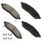 Set of 4 Front Ceramic Brake Pads for Chevy City Express, Nissan Leaf, NV200