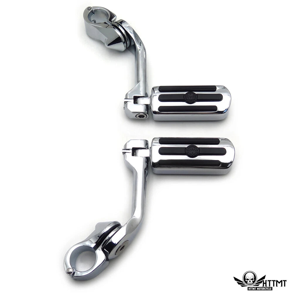5" Groove Skull Highway FootPeg Footrest for Harley Sportster XL (1.25")