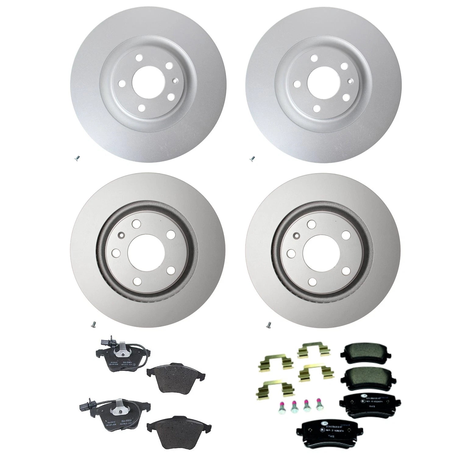 Set of 4 Hella Low-Met Disc Brake Pads for Audi S4 V8 (2004–2009)