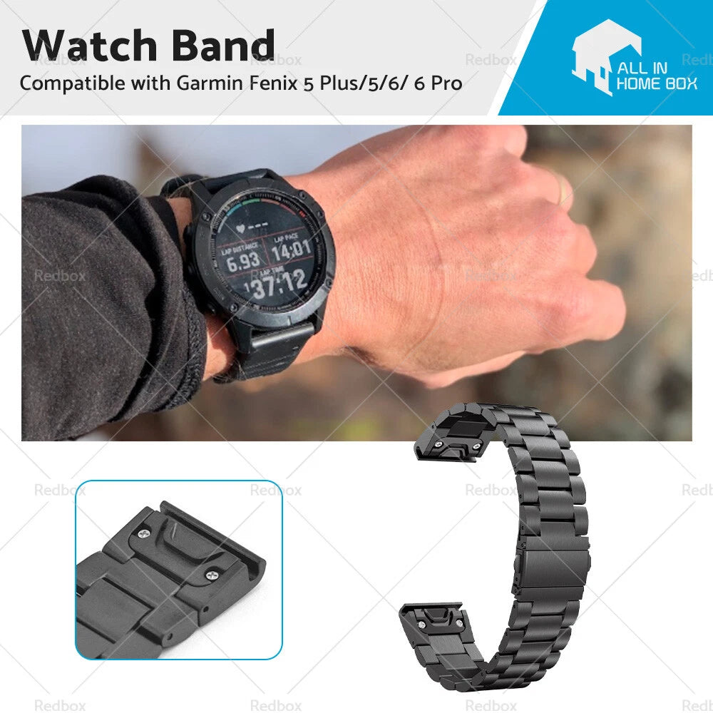 Stainless Steel Quick Fit Watch Band for Garmin Fenix 5 6 (22mm)