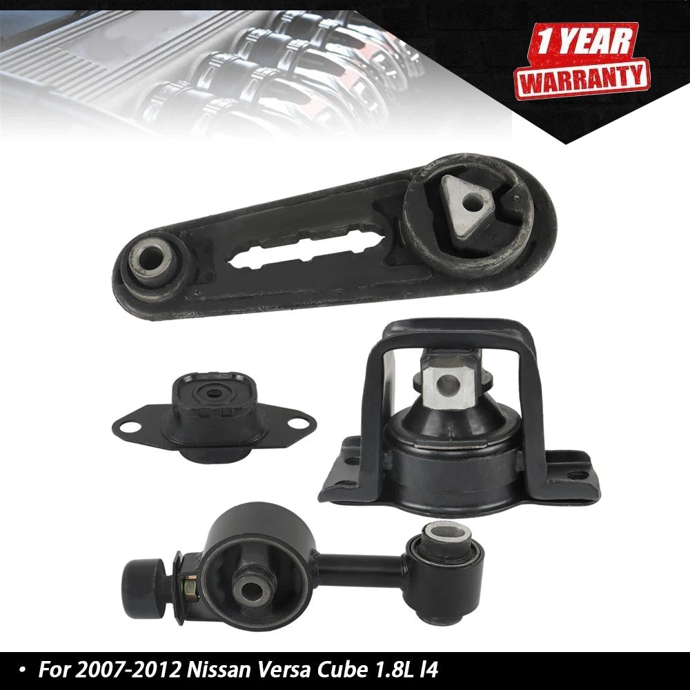 Set of 4 Engine Motor & Transmission Mounts for Nissan Versa (2007–2012)