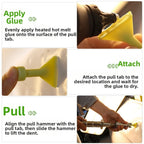 Set of 4 Pulling Tabs for Auto Body Dent Repair Tool