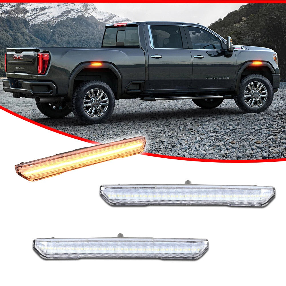 Amber LED Side Marker Lights for GMC Sierra 2500 3500 Denali AT4 (2020+)