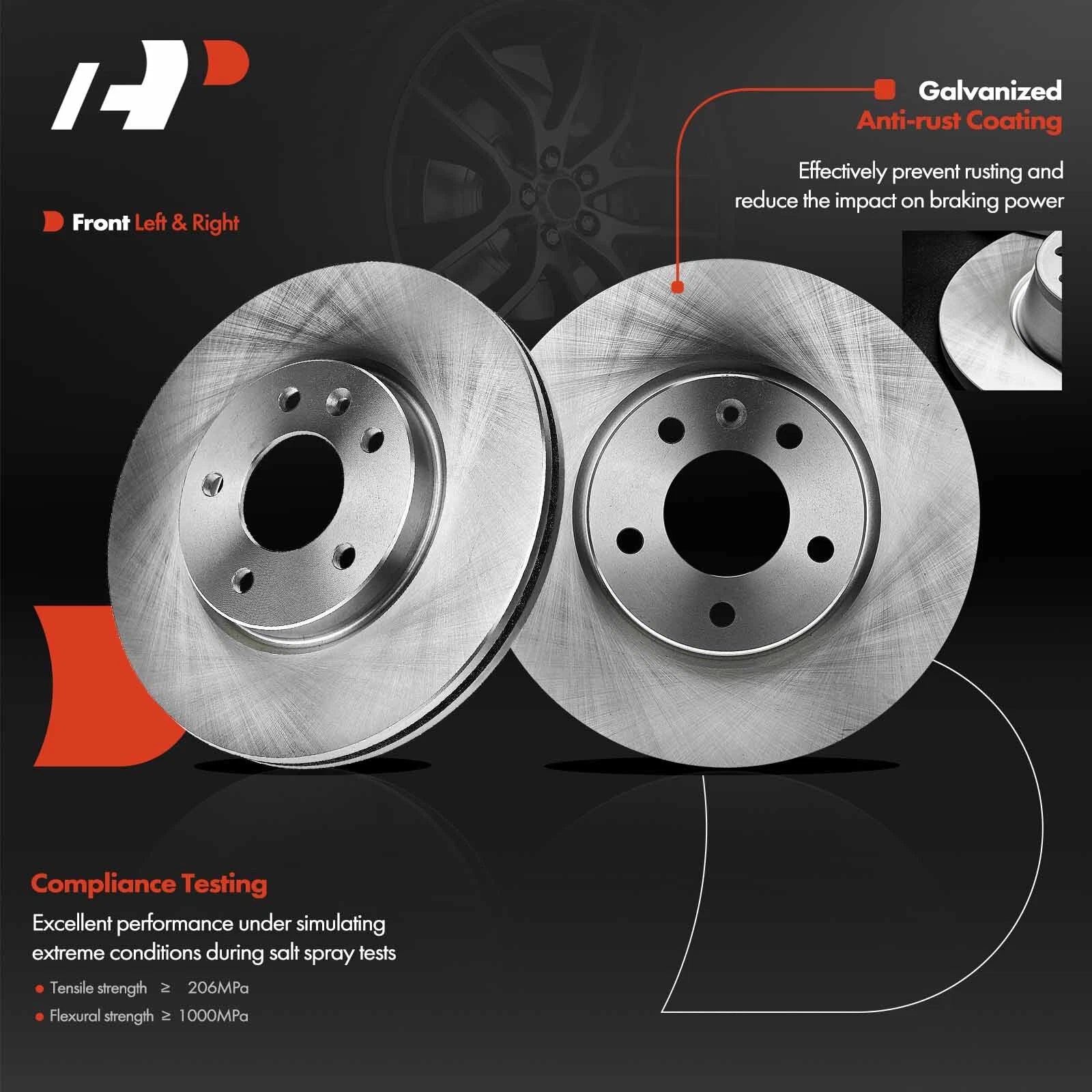 Set of 4 Disc Brake Rotors for Chevy Equinox (2018–2021) Malibu GMC