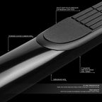 3"OD Round Running Board Step Nerf Bar for Silverado Sierra (2019–2021)
