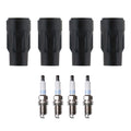 Set of 4 Denso Platinum TT Spark Plugs & Coil Boots for Avenger Lancer Outlander