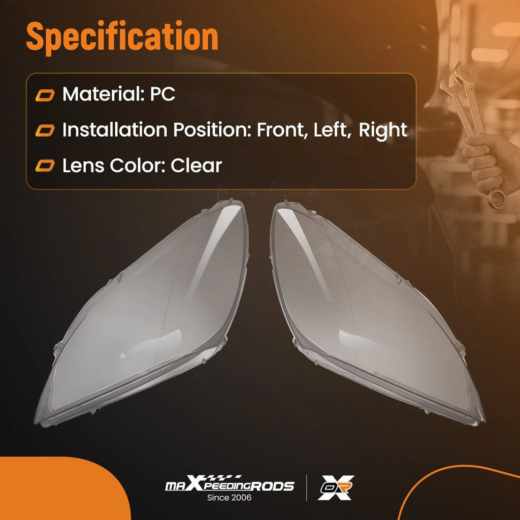 Clear PC Headlight Cover Pair for BMW 6 Series M6 (2012-2015)