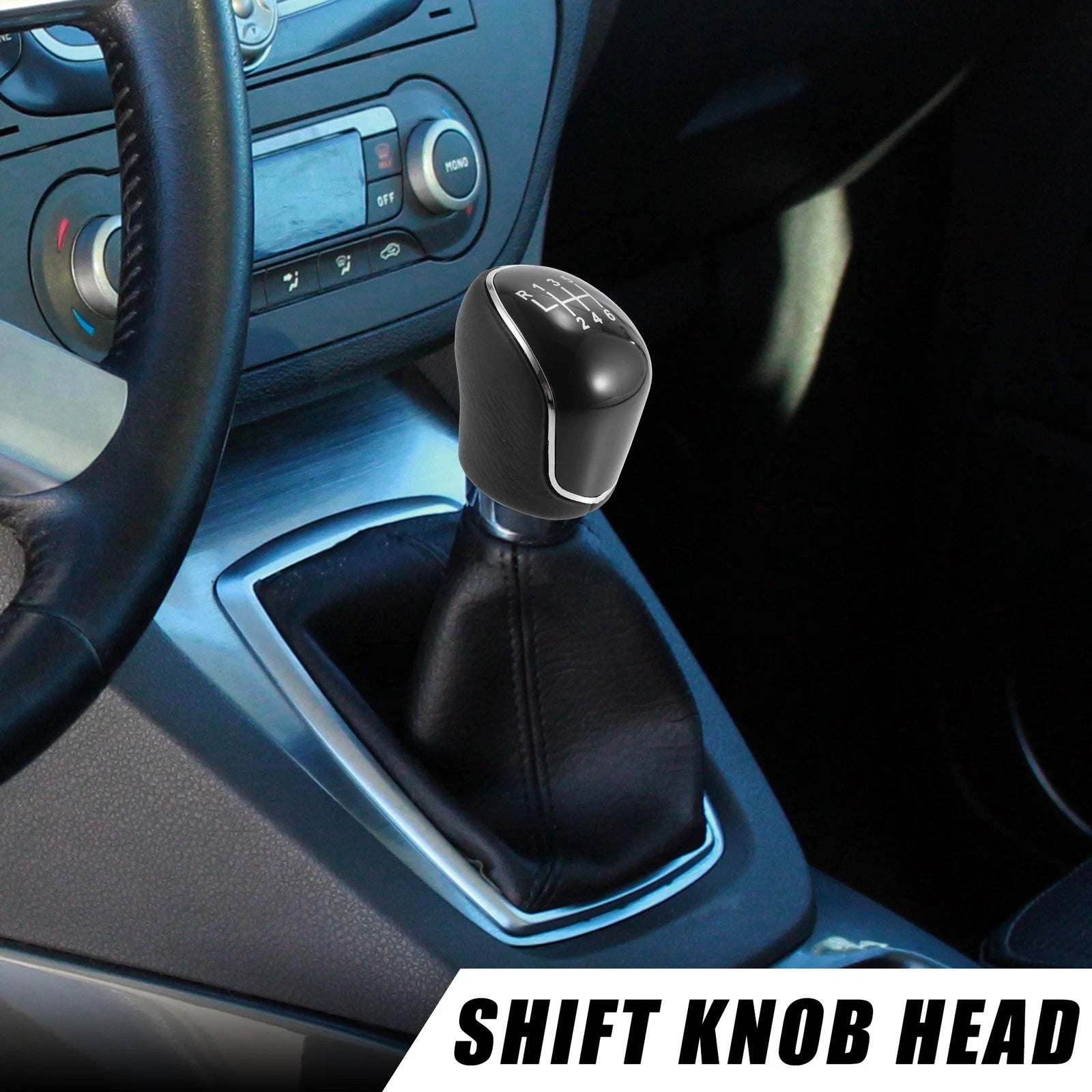 6 Speed Manual Shift Knob for Ford Mondeo MK3 (2000–2007) - Black Faux Leather