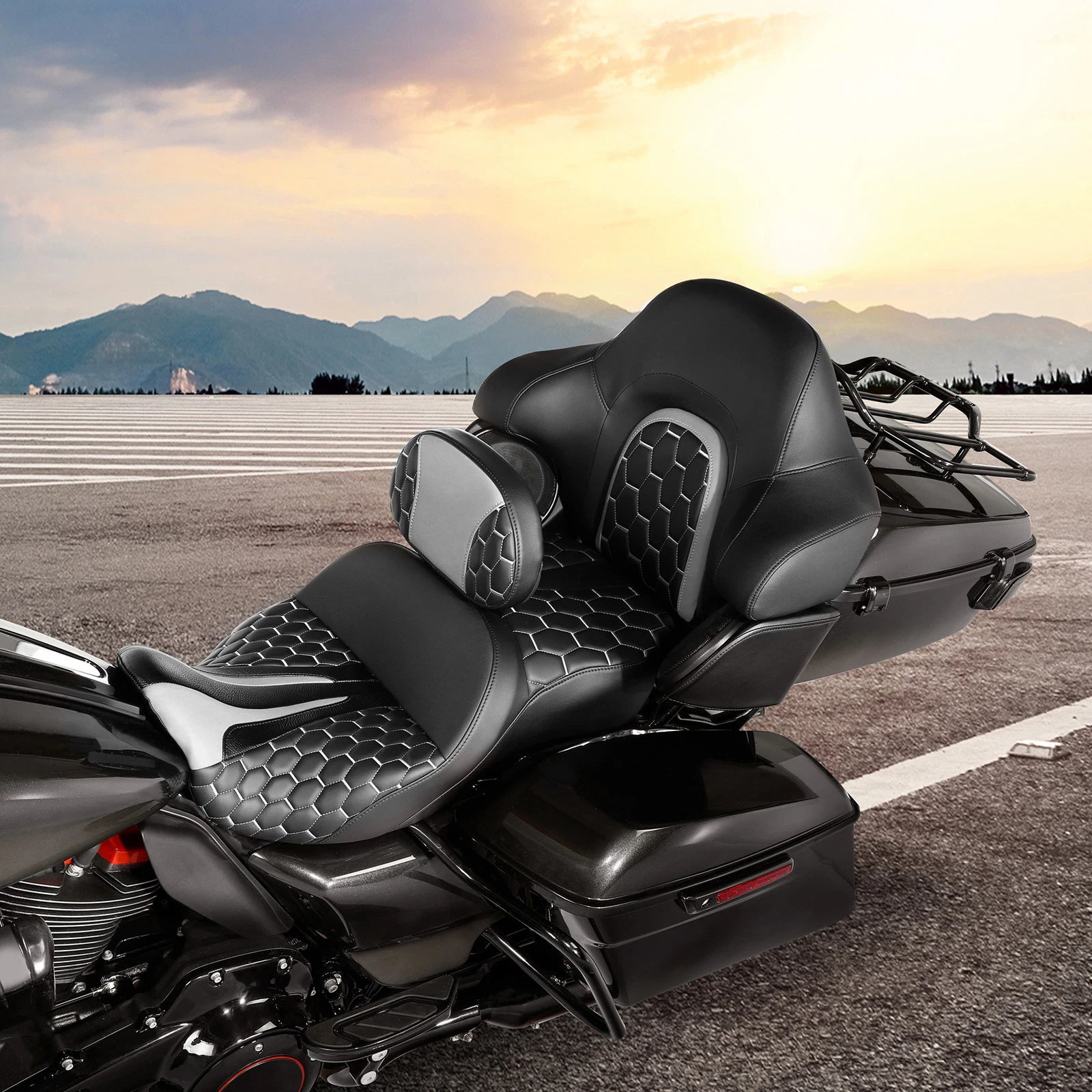 Seat Backrest for Harley Road Glide (2014–2023) - Black/Grey