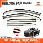 Silver Visor Rain Shield Wind Deflector for Isuzu D-Max (2012-2019)