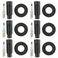 Set of 6 NGK Laser Iridium Spark Plugs & Denso Coil Boots for Fusion Milan (2006–2012)