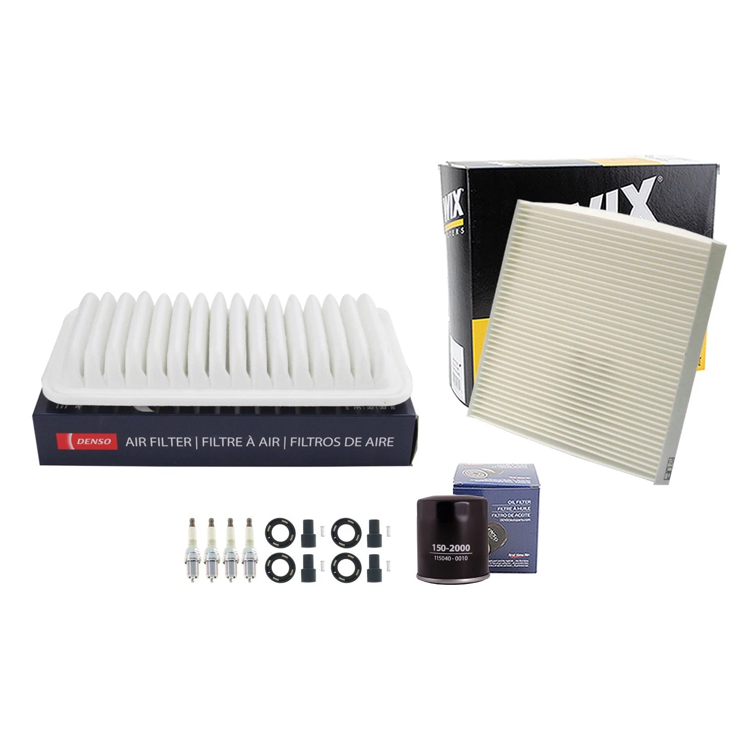 Denso Tune Up Kit & NGK 4 Spark Plugs for Toyota Corolla Matrix (2003–2008)