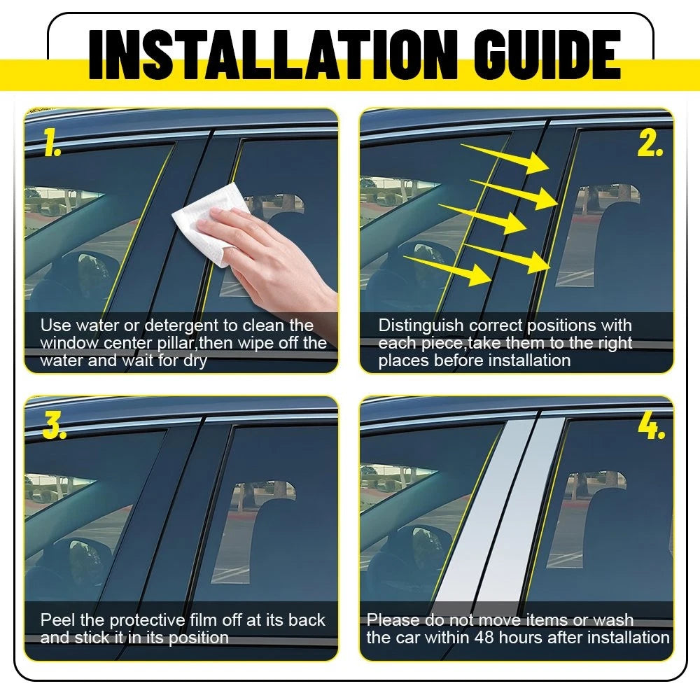 6X Pillar Post Window Door Trim Chrome for Cadillac Deville / DTS (2000–2011)