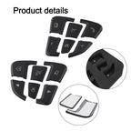 Black ABS Button Cover Sticker / 12pcs / Button Cover Sticker for Mercedes C-Class W205 (2014–2021)