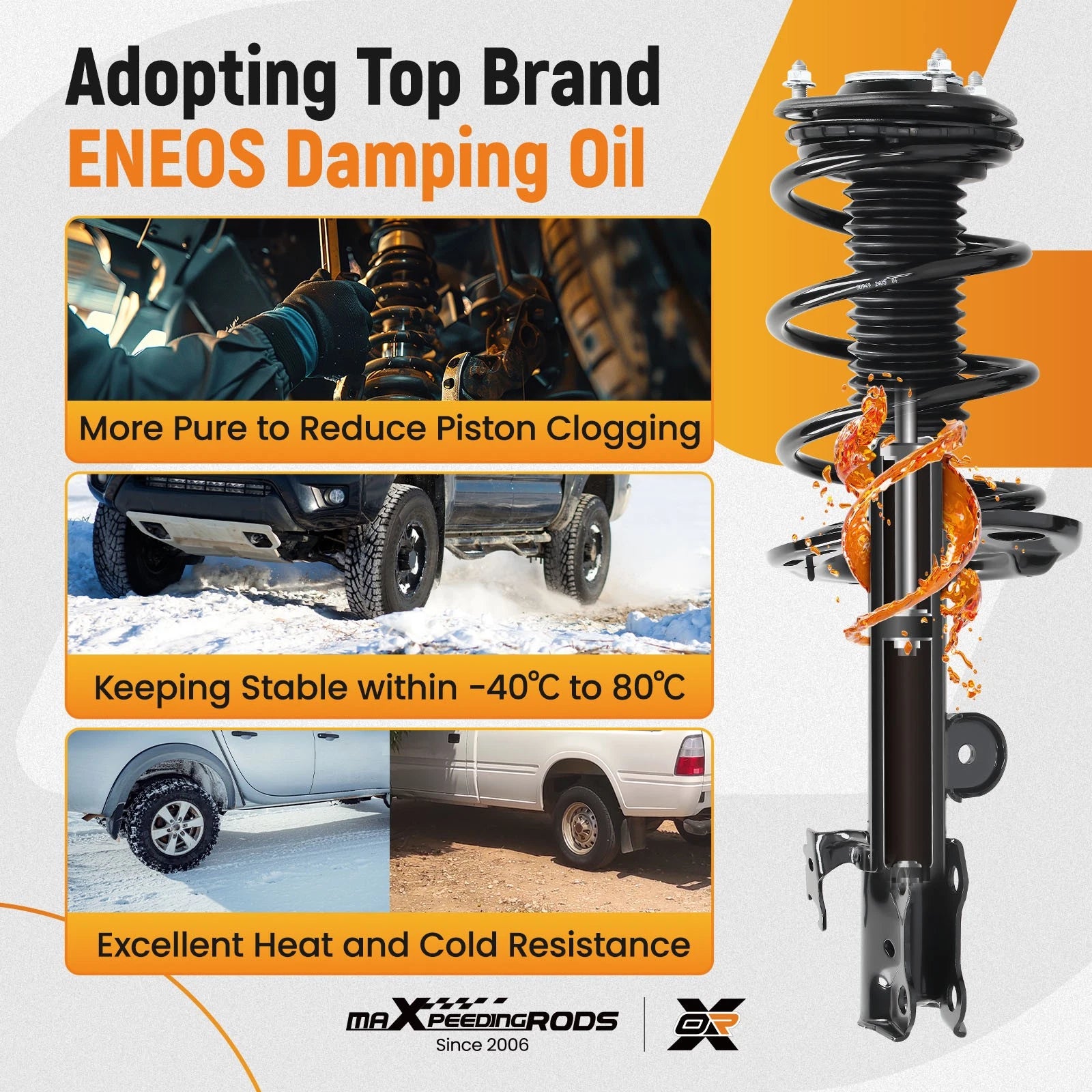 6pcs Front Struts Shocks & Control Arm for Toyota RAV4 (2013–2018)