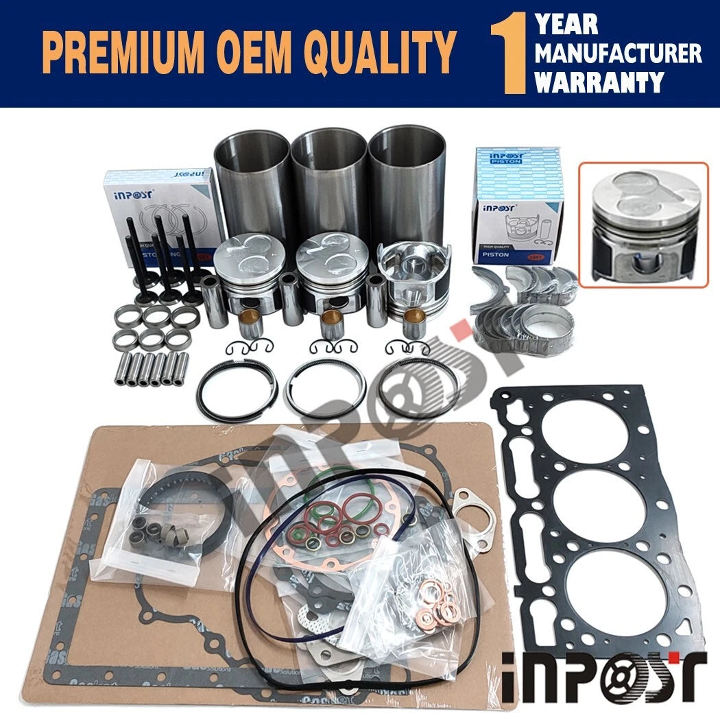 STD Overhaul Rebuild Kit for Kubota D1105 3 Cylinder Engine