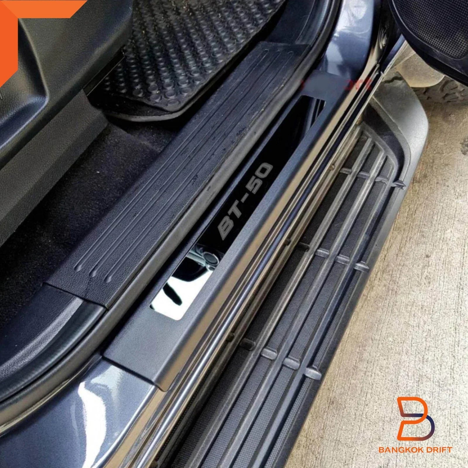 Black Chrome Door Sill Scuff Plates for Mazda BT-50 Ute (2012-2019)