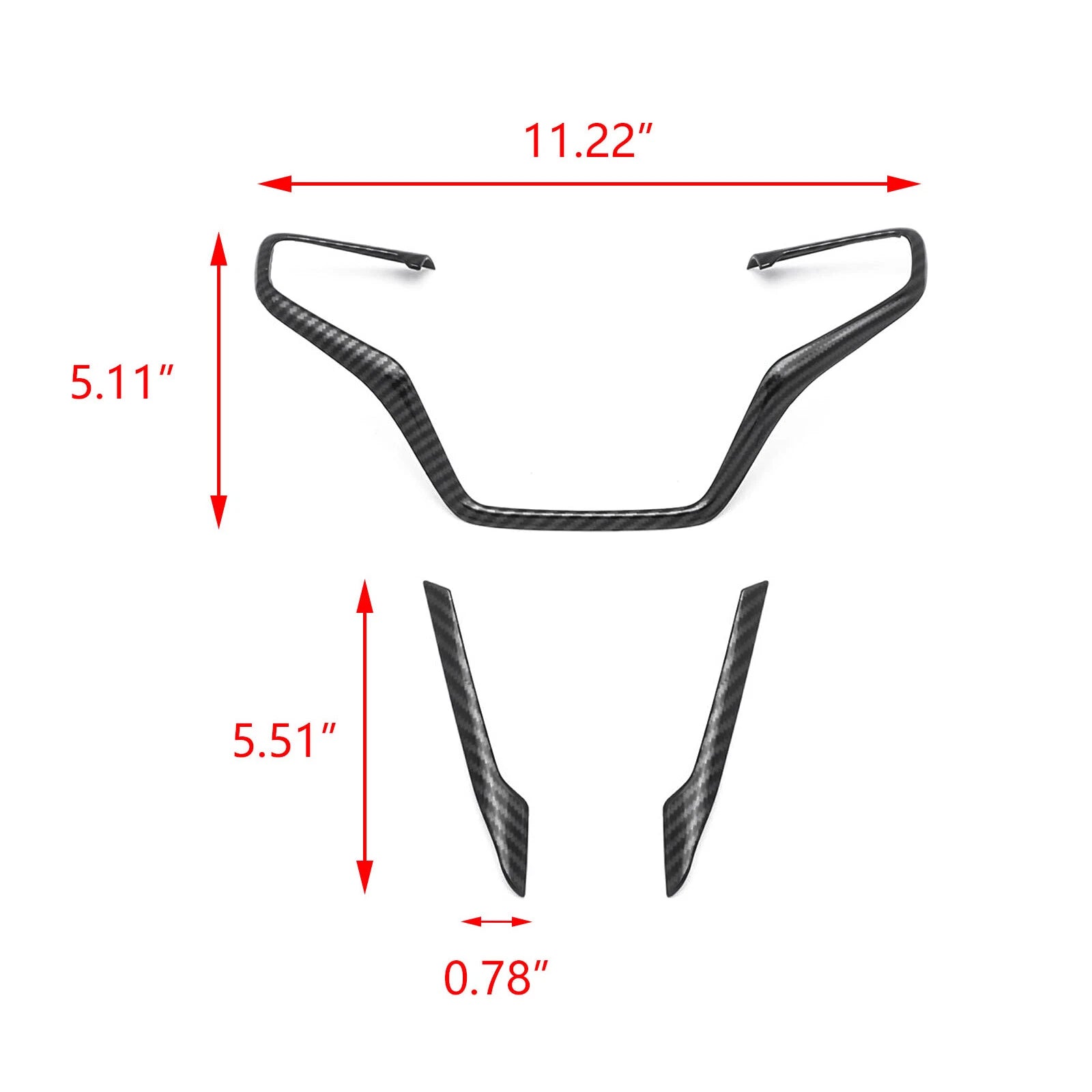 Carbon Fiber ABS Driver Side Frame Overlay Decor Kit for Honda Civic (2016-2021)