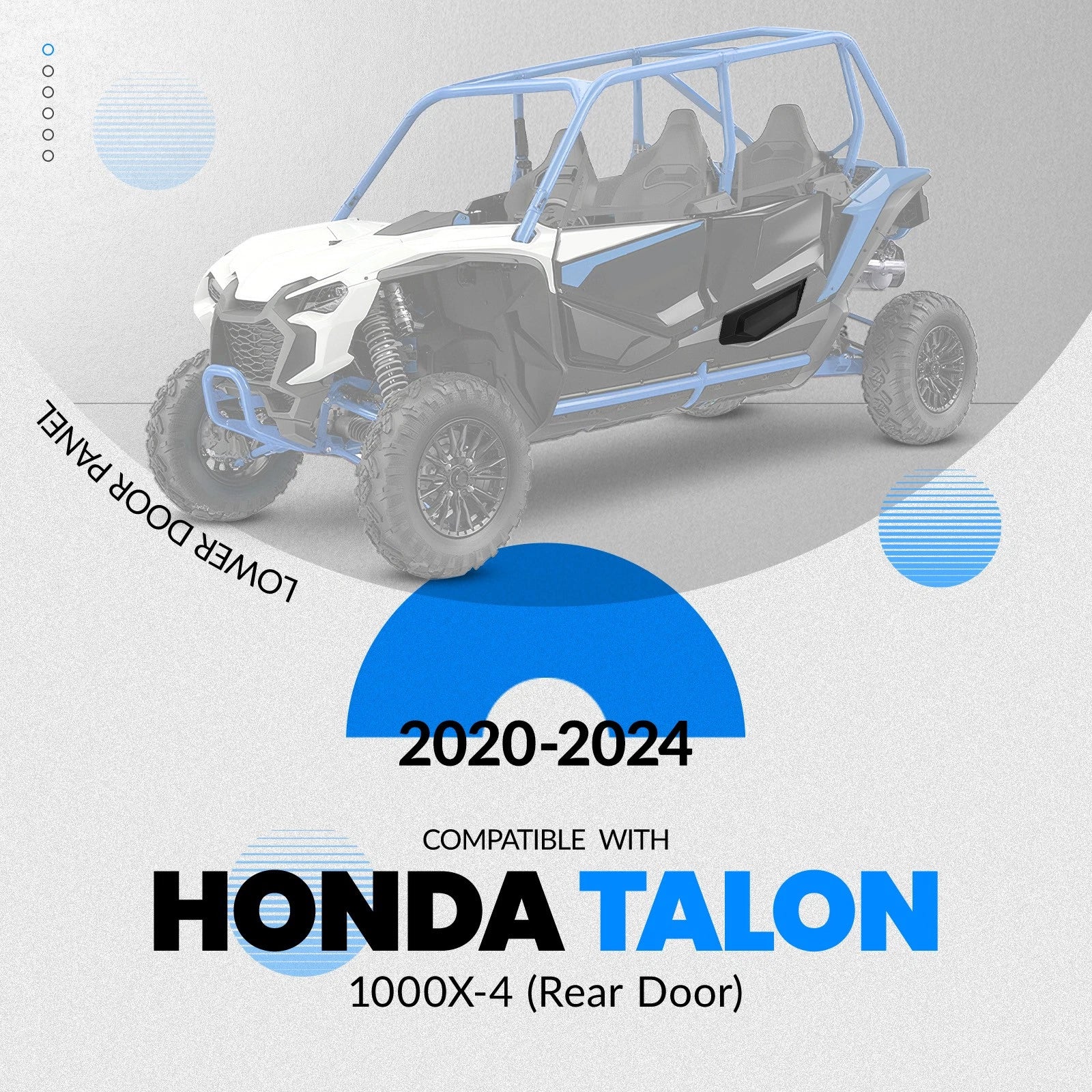 Black Rear Lower Door Panel Inserts for Honda Talon 1000X-4 (2020–2024) #08P71-HL7-A20