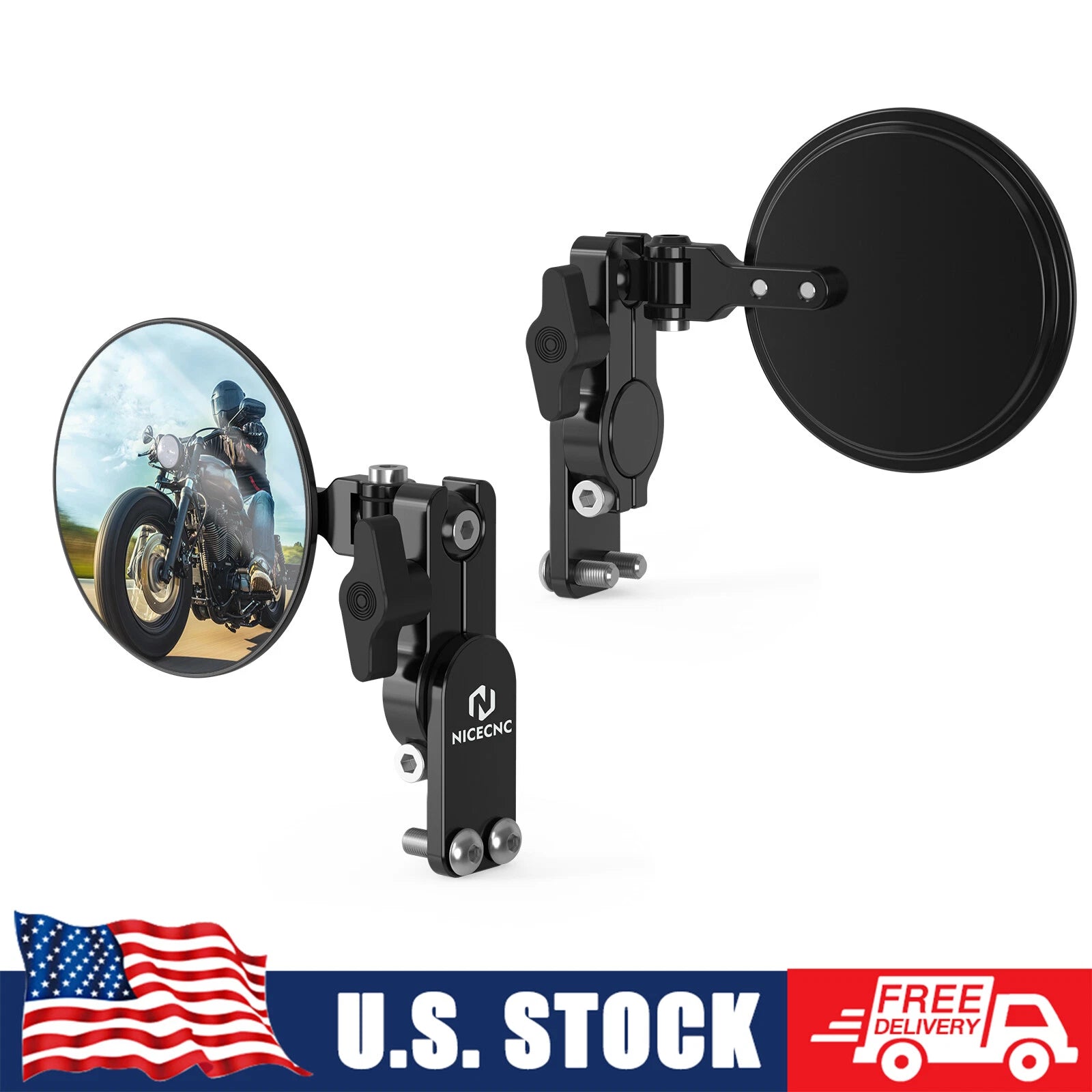 Pair 180° Adjustable Rear-View Mirrors for Honda XR250R XR400R XR650L XR650R