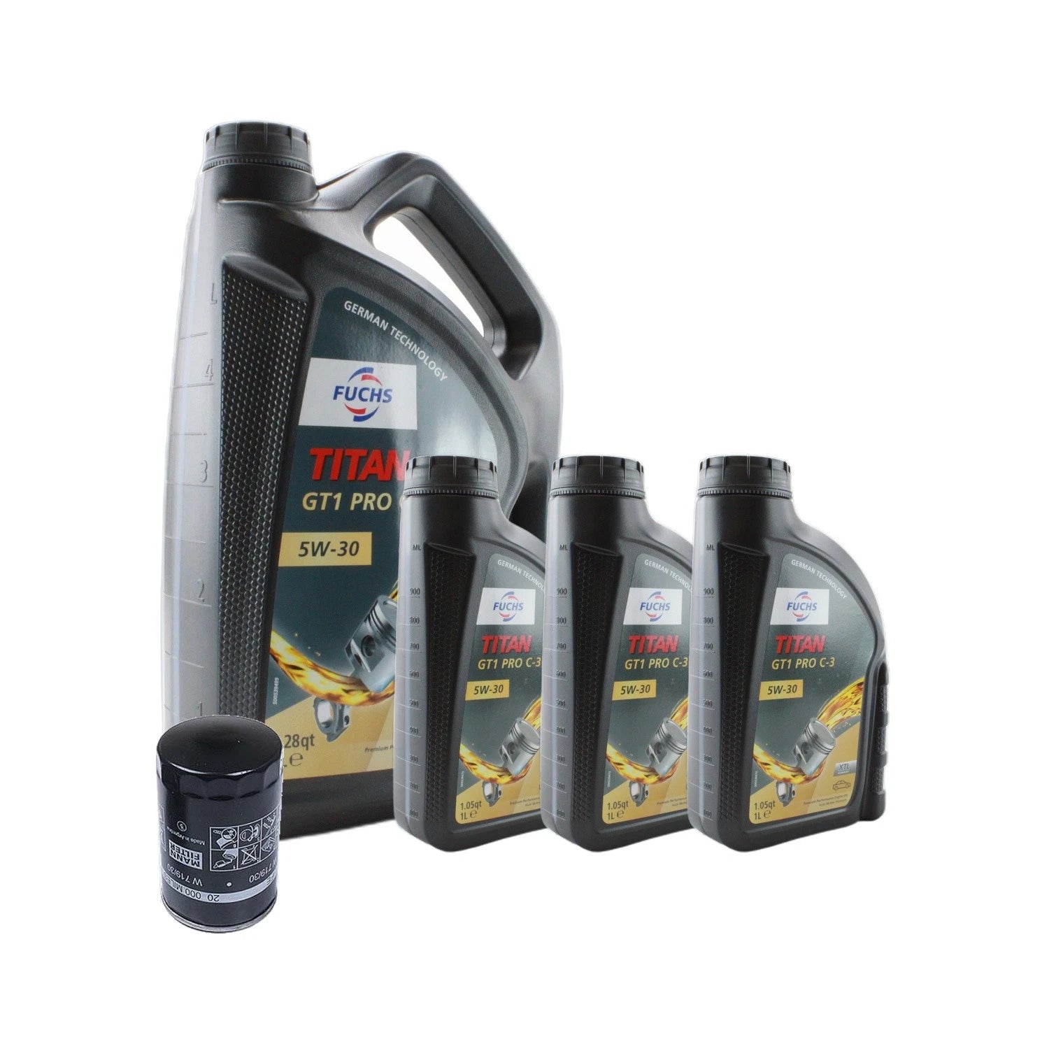 Engine Oil Change Kit for Audi RS6 4.2 V8 BCY (2002–2010) - 8L Fuchs TITAN GT1 PRO C-3 5W-30