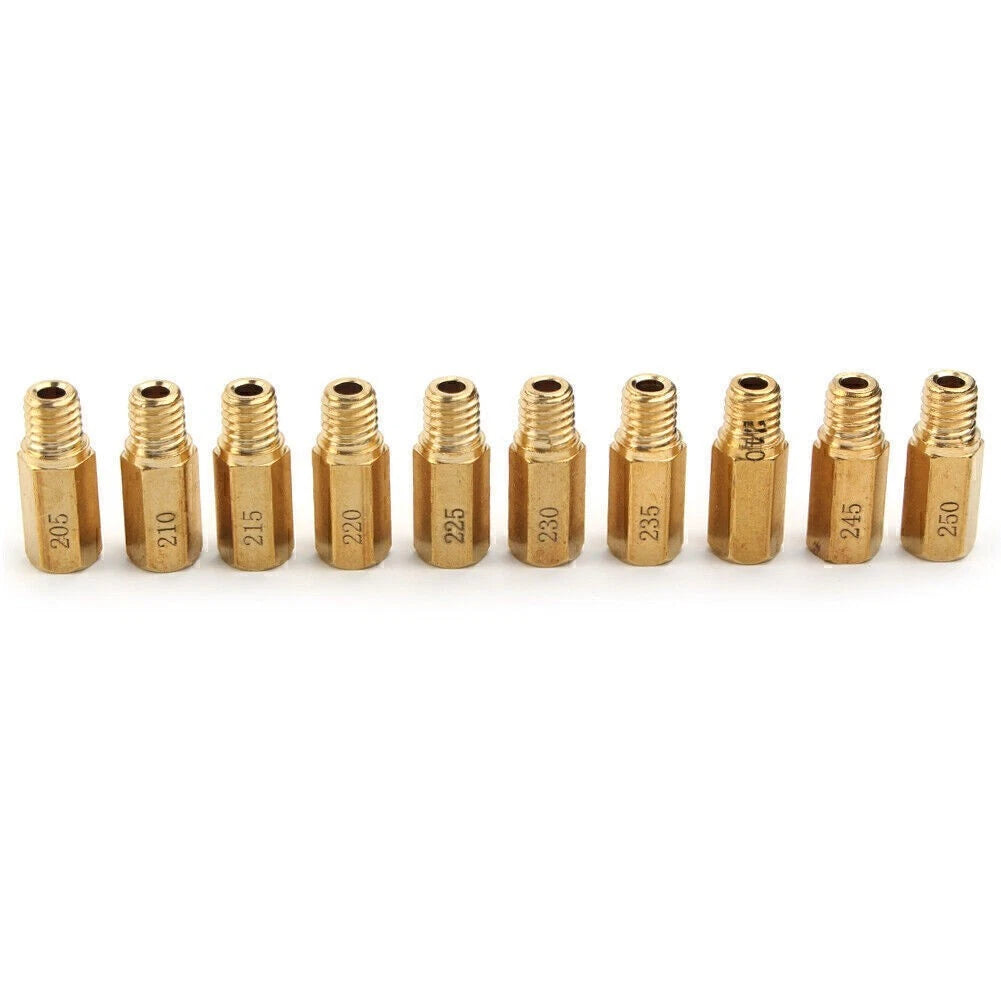 10PCS Carburetor Main Jets Slow/Pilot Jet Kit for PWK OKO CVK (205-250)