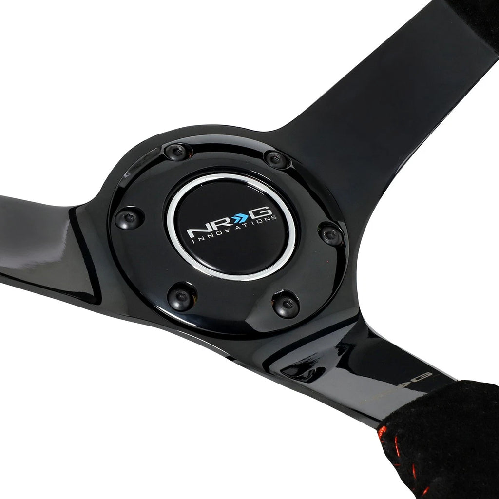 NRG 35cm 3" Deep Dish Suede Steering Wheel for Universal (2010–2023)