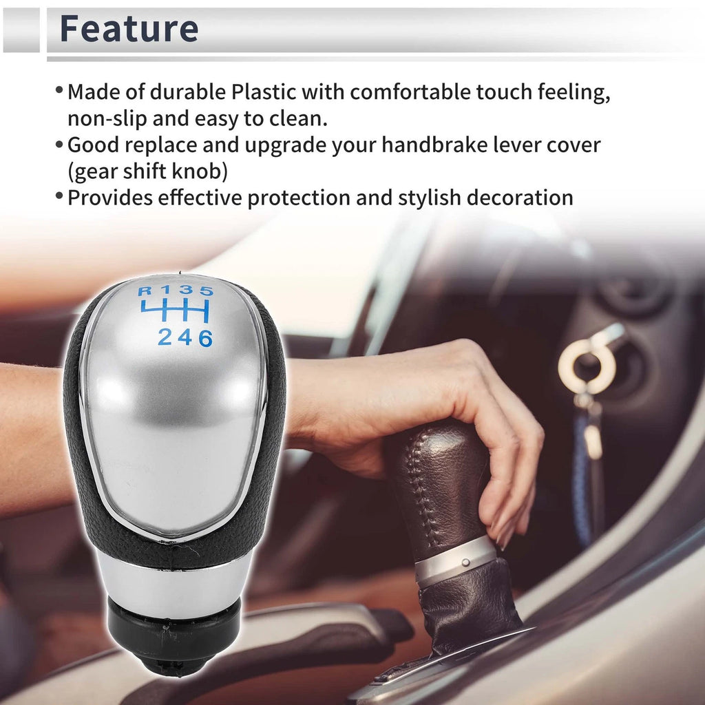 6 Speed Shift Knob for Ford Focus MK2 FL (2008–2011) Blue Black Silver Tone