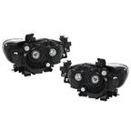 Set of 2 Headlight Assemblies for Mazda 6 (2014â2017) Black Housing Halogen