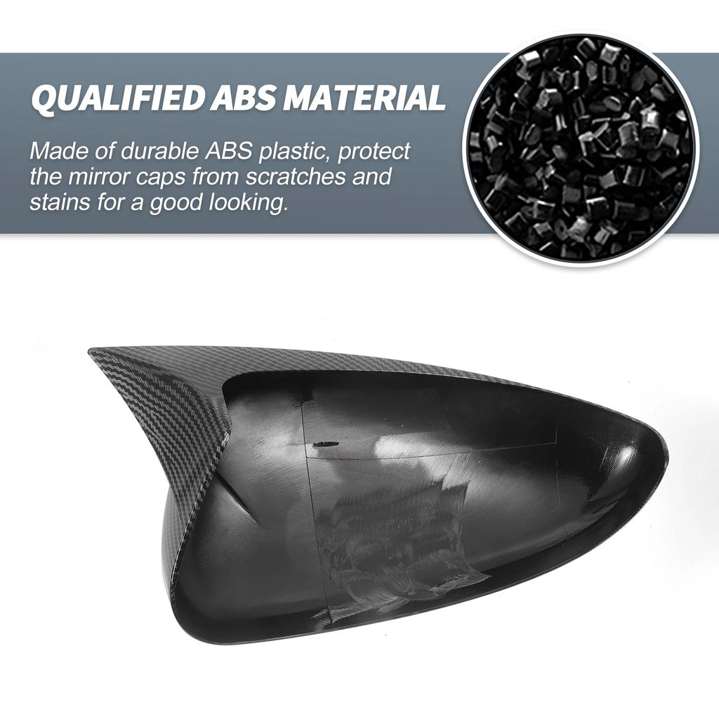 Pair Rearview Mirror Cover Overlay Black Carbon Fiber for Chevrolet Cruze (2011–2019)