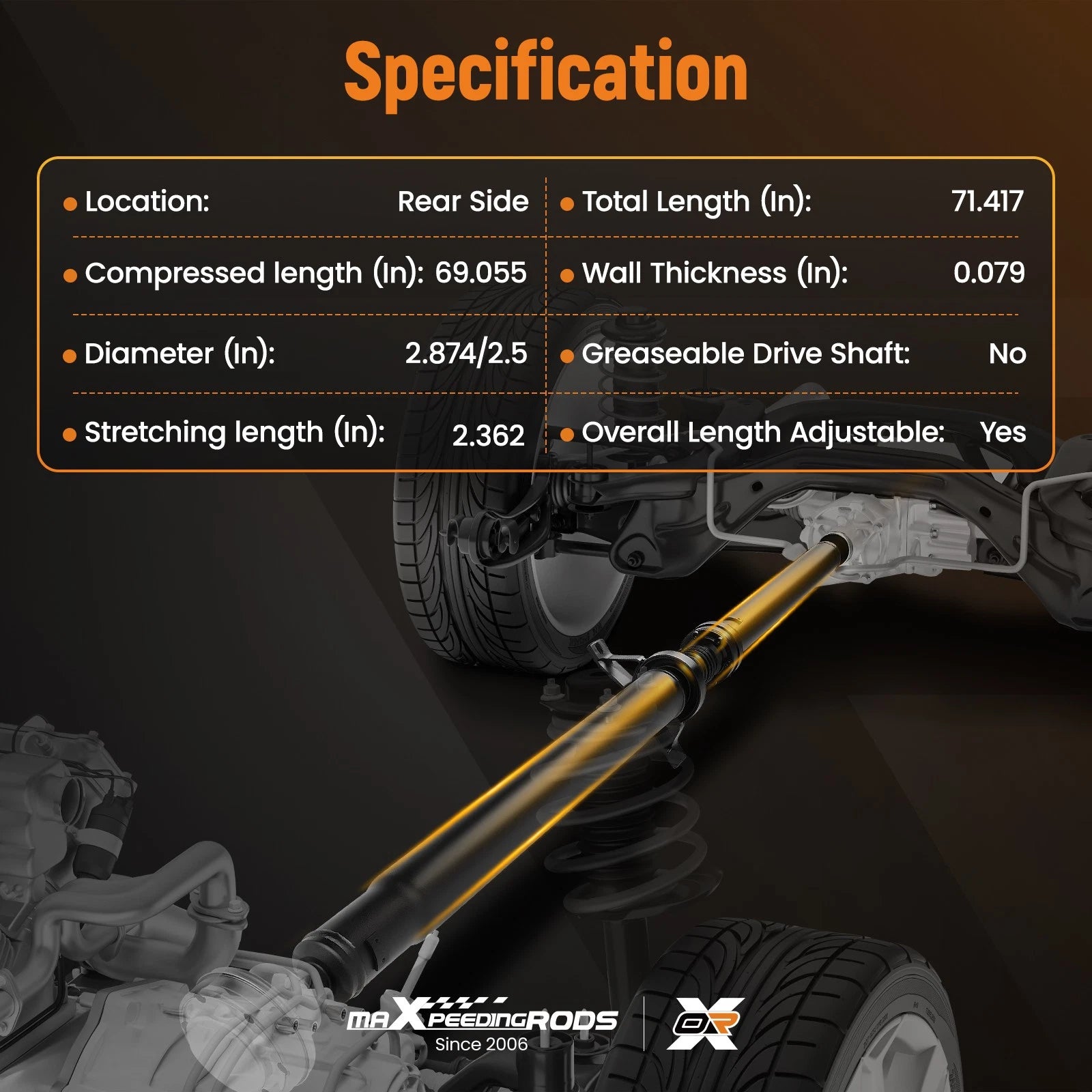 Rear Driveshaft Prop Shaft for Dodge Challenger (2015–2019)