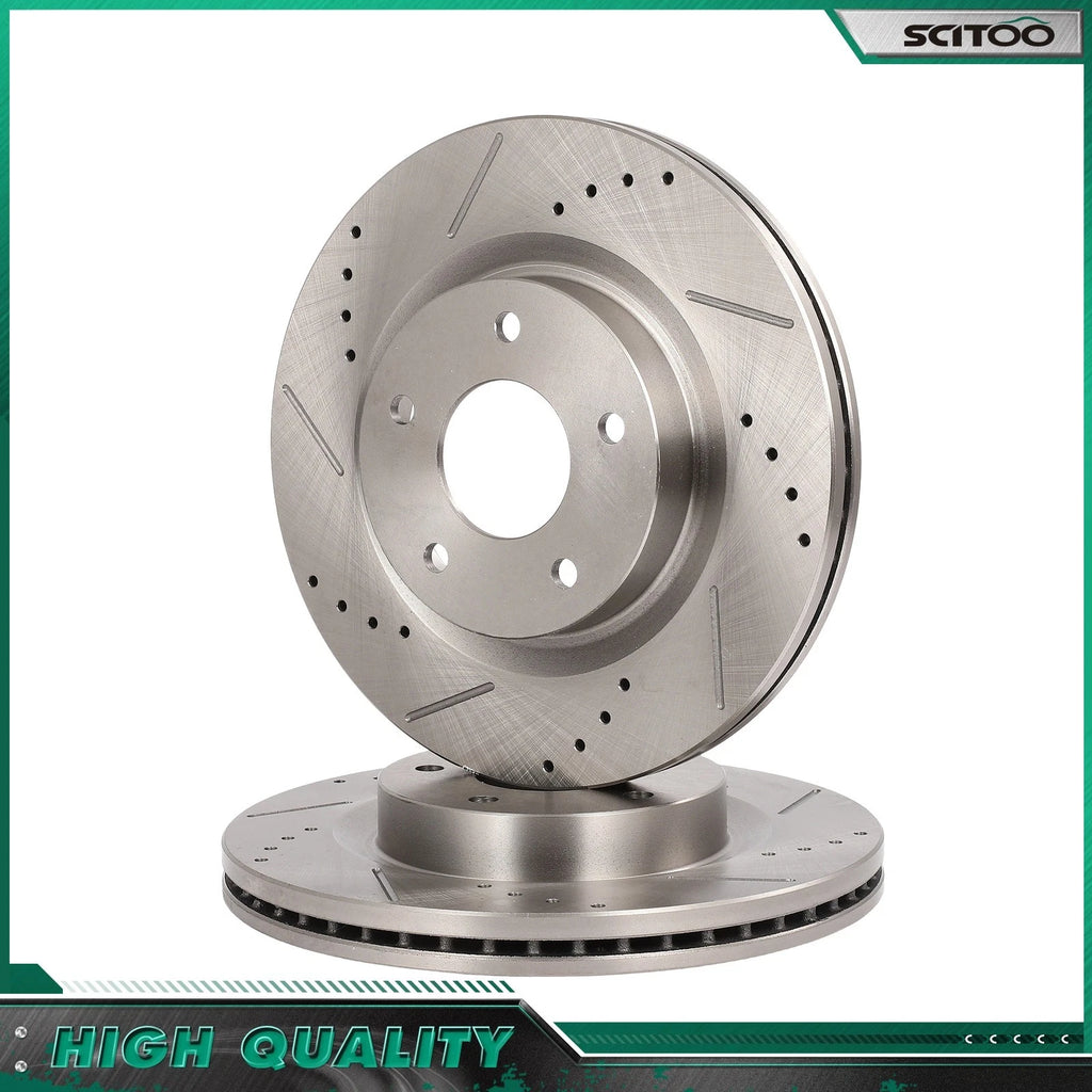 Vented Front Brake Rotors for Nissan Altima (2013) - Drilled & Slotted