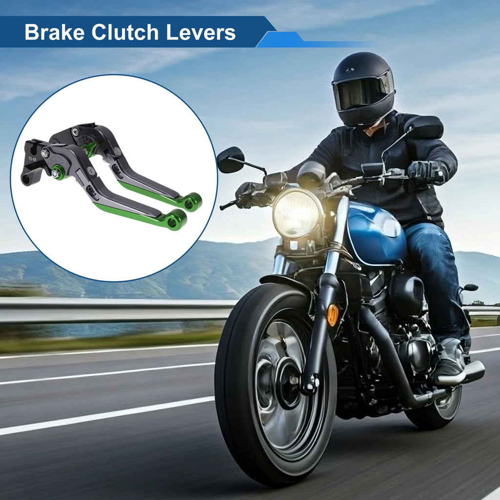 Adjustable Brake Clutch Levers for Honda CBR600RR (2003–2016) - Titanium Green